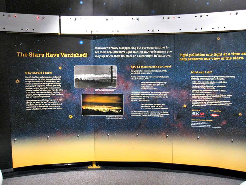 Stars and pollution display at the H.R. MacMillan Space Centre