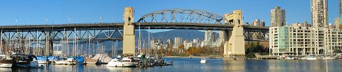 Burrard bridge from granville island